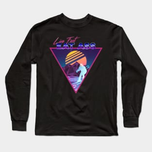 Retro Vaporwave Ski Mountain | Live Fast Eat Ass | Shirts, Stickers, and More! Long Sleeve T-Shirt